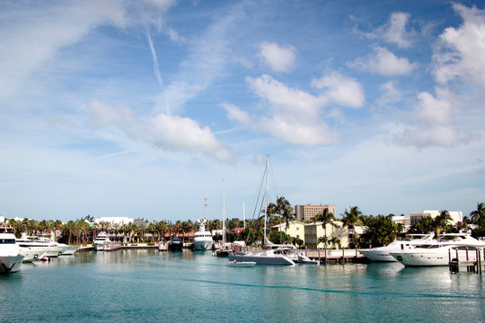 Luxury yachts at summer day