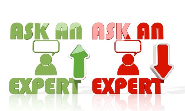 ask an expert symbol with arrows