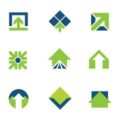 Going green for natural business success arrow up logo icon