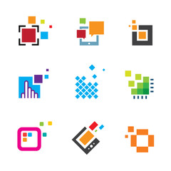 Creative abstract design geometric logo polygon cube icon