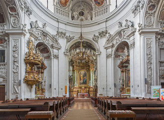 Vienna - Nave of baroque Servitenkirche church