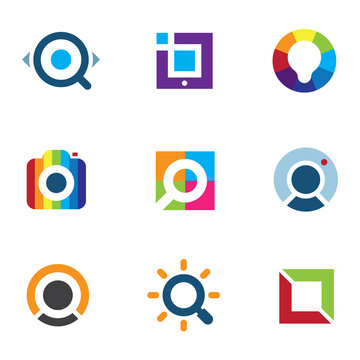 Expore fun colorful world social internet community logo icon