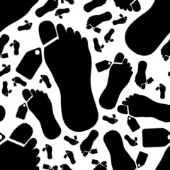 foot with label seamless pattern