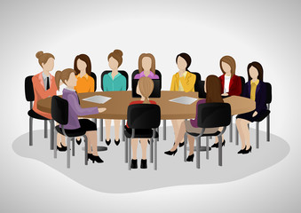 Business People Having Meeting - Isolated On Gray