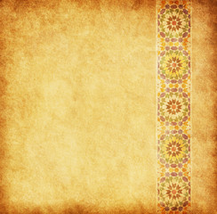 Obraz premium Grungy Background. Old paper with oriental ornament...