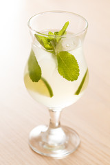 cocktail with lime and mint