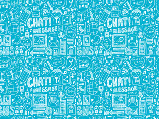seamless doodle communication pattern