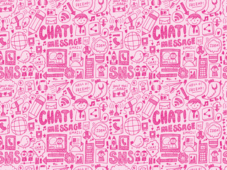 seamless doodle communication pattern