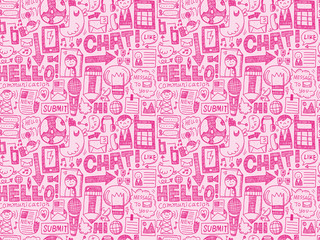 seamless doodle communication pattern
