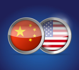 china and usa illustration design