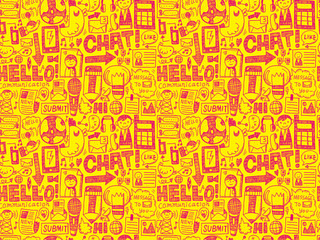 seamless doodle communication pattern