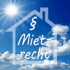 Haus mit Wolken und Mietrecht