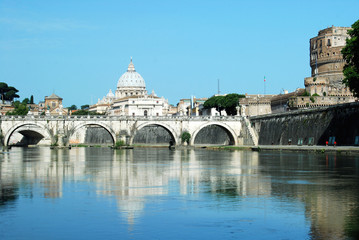 Bridges over the Tiber river in Rome - Italy
