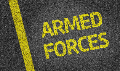 Armed Forces written on the road