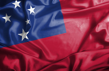 Samoa waving flag