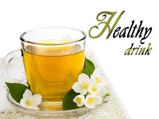 Transparent cup of tea