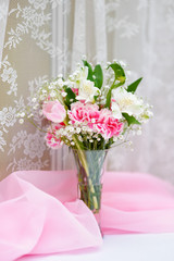 Fototapeta premium Glass vase with flowers