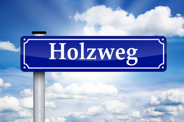 Obraz premium Schild Antik mit Holzweg