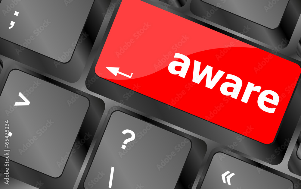 Poster aware word on keyboard key, notebook computer