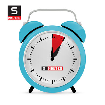 Five 5 Minutes Alarm Clock Vector Illustration