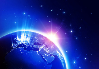 World News Blue (Elements of this image furnished by NASA)