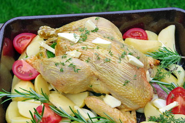 poulet fermier  mariné