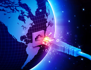 Obraz premium global network connection concept