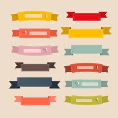 Retro Ribbons, Labels, Tags Set Illustration