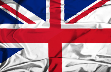 Waving flag of England and UK