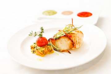 grilled fish with vegetables