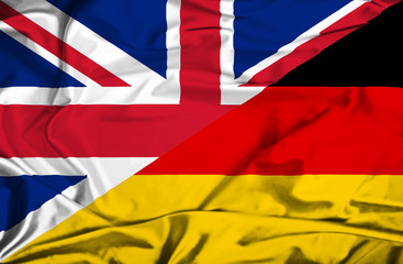 Waving flag of Germany and UK