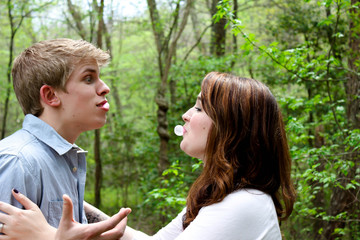 learning to blow a bubble with gum
