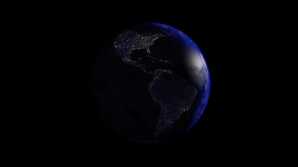 Fototapeta na wymiar Planet Erde Nachtseite