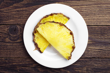 Two pineapple slices