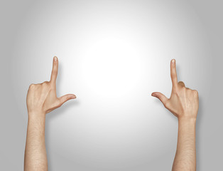 Female hands framing composition