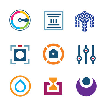 High technology settings digital science developer logo icon
