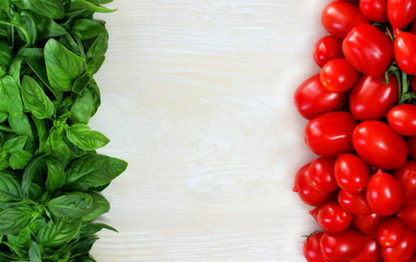 Bandiera italiana in basilico e pomodori