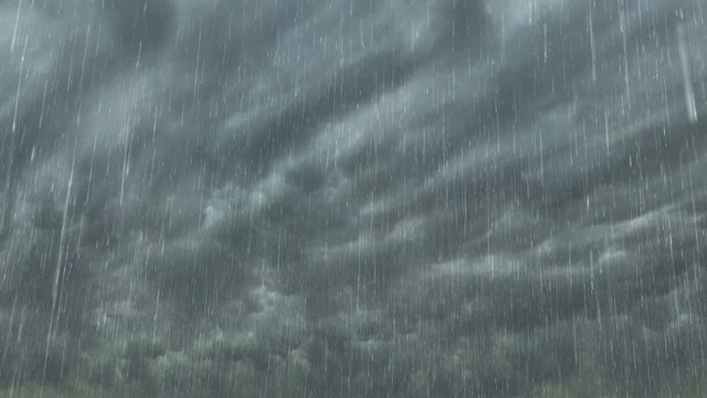 Lightning In Storm Clouds with Rain  - Video background