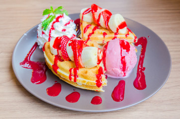 Strawberry banana pancake