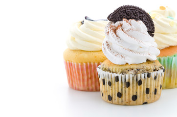 Cupcakes isolated on white background