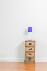 Lamp on bedside table