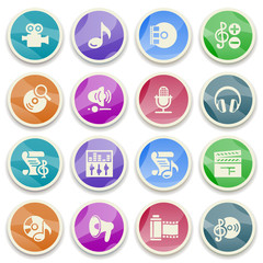 Audio video color icons.