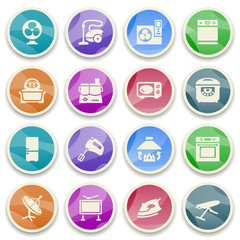 Home appliances color icons.