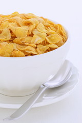 Healthy corn flakes breakfast