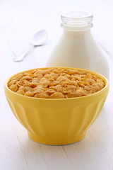 Healthy corn flakes breakfast