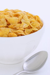Healthy corn flakes breakfast