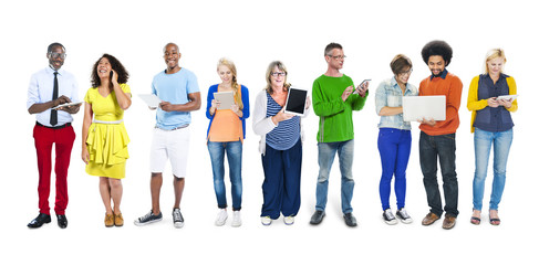 Fototapeta premium Group of People and Digital Devices Concept