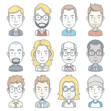 Business people avatar icons set.