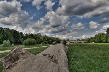 Isar bei München Wolkenstimmung