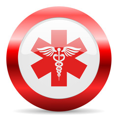 emergency glossy web icon
